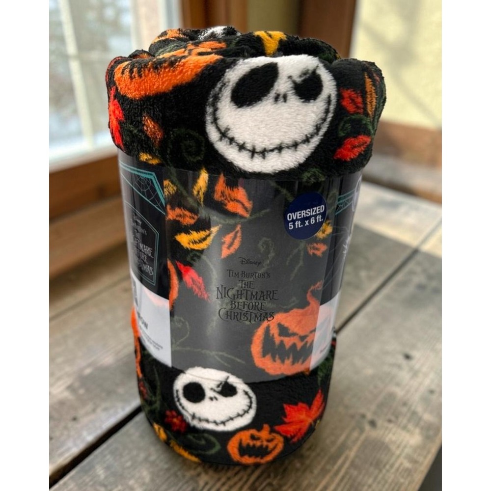 Disney Nightmare Before Christmas Jack Skellington Plush Throw Blanket 60"x72"